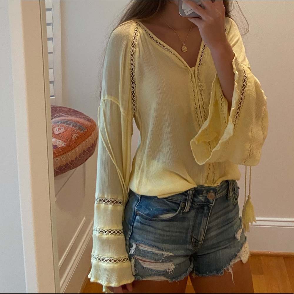 NOT AVAILABLE light yellow blouse